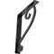 Ekena Millwork Edwards Wrought Iron Bracket, (Triple center brace), Antiqued Silver 2"W x 12"D x 15"H BKTM02X12X15TEDASV - alternate 1